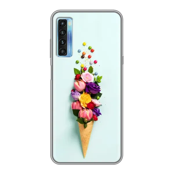 Чехол с рисунком «Цветок-мороженное» для TCL 20L