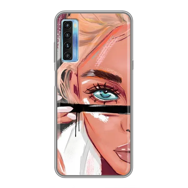 Чехол с рисунком «Девушка и ресницы» для TCL 20L