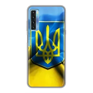 Чехол с картинкой (Патриотический ГЕРБ) на TCL 20L (Герб и Флаг Украины)
