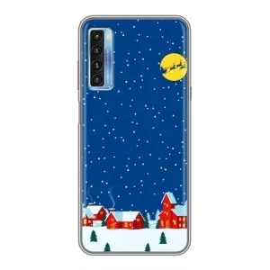 Силиконовый бампер на рождество для TCL 20L (Город в снегу)