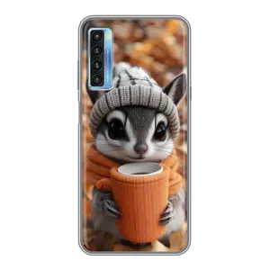 Печатный чехол «Зверята с кофе» для TCL 20L