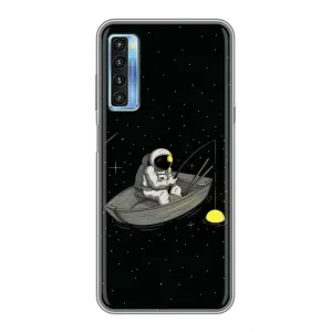 Силиконовый Чехол с принтом "Космонавты" на TCL 20L (Космонавт на рыбалке)
