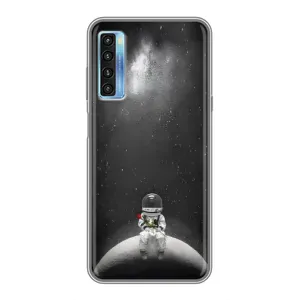 Силиконовый Чехол с принтом "Космонавты" на TCL 20L (Космонавт романтик)