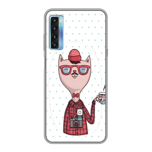 Чехол с рисунком «Кот аристократ» для TCL 20L