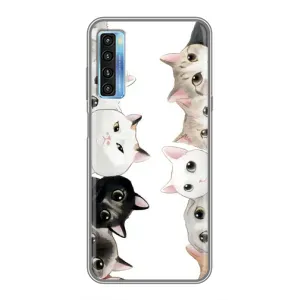 Силиконовый чехол с котиком для TCL 20L (Коты)