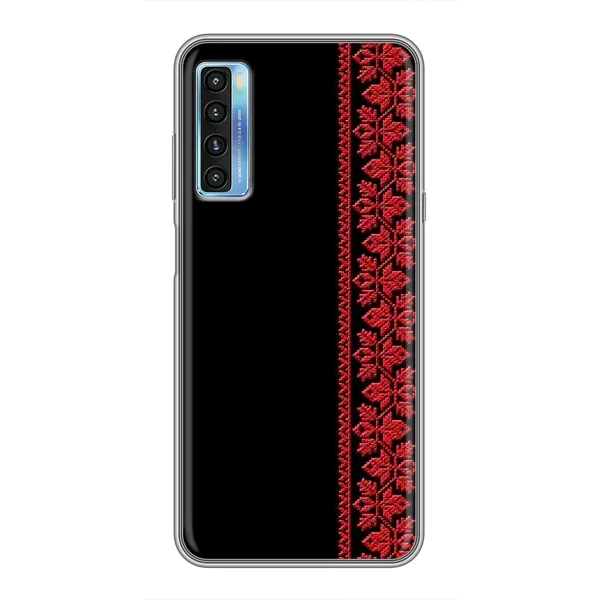 Чехол с рисунком «Красная Вышиванка» для TCL 20L Чехол с рисунком «Красная Вышиванка» для TCL 20L