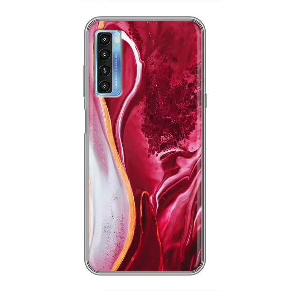 Чехол с рисунком «Красный мрамор» для TCL 20L Чехол с рисунком «Красный мрамор» для TCL 20L