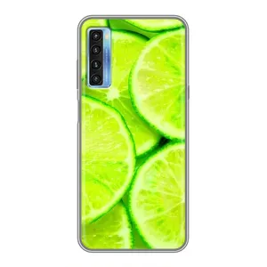 Чехол с изображением  вкусной еды для TCL 20L (Лайм)