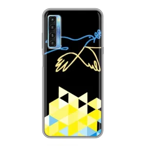 Чехол на TCL 20L Украинский дизайн (Мир для Украины)