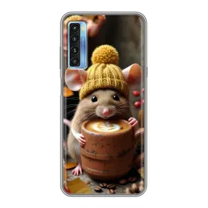 Печатный чехол «Зверята с кофе» для TCL 20L (Мышка с кофе)