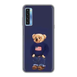 Чехол с рисунком «Мишка USA» для TCL 20L
