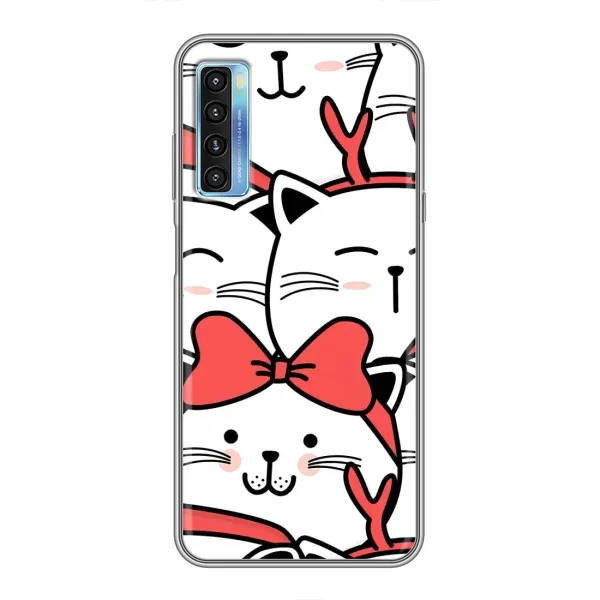 Чехол с рисунком «Новогодние котики» для TCL 20L