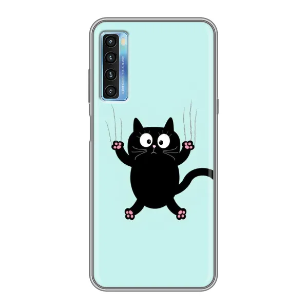 Чехол с рисунком «Падающий кот» для TCL 20L