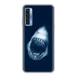 Силиконовый бампер с картинкой животных для TCL 20L (Пасть Акулы)