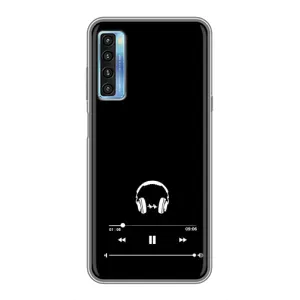 Чохол з картинками на чорному фоні для TCL 20L (Плеєр)