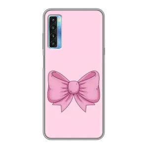 Чехол банты для TCL 20L (Розовый бантик)