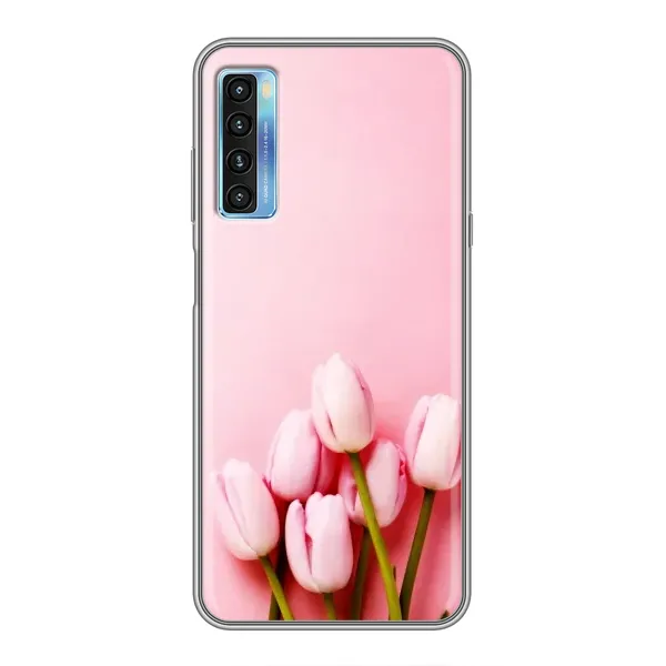 Чехол с рисунком «Розовые тюльпаны» для TCL 20L