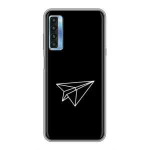 Чохол з картинками на чорному фоні для TCL 20L (Літак)