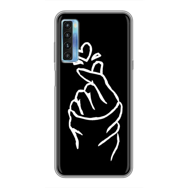 Чехол с рисунком «Сердце на черном» для TCL 20L