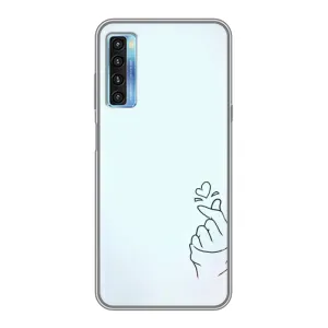 Чохол (Знак сердечка) для TCL 20L (Сердечко на блакитному)