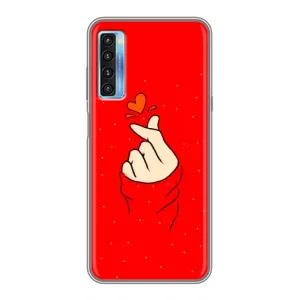 Чохол (Знак сердечка) для TCL 20L (Сердечко на червоному)