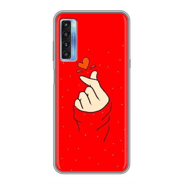 Чехол с рисунком «Сердце на красном» для TCL 20L