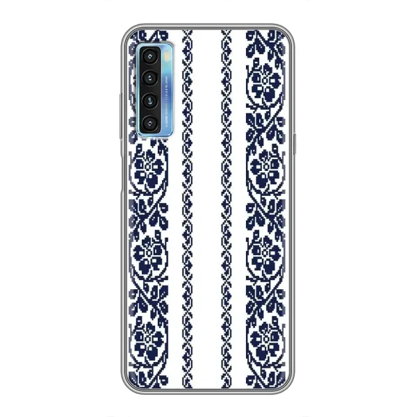 Чехол с рисунком «Синяя вышиванка» для TCL 20L Чехол с рисунком «Синяя вышиванка» для TCL 20L