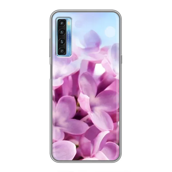 Чехол с рисунком «Сиреневые цветы» для TCL 20L