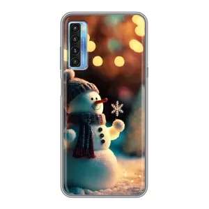 Чехлы на Новый Год TCL 20L (Снеговик праздничный)