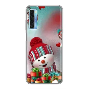 Чехлы на Новый Год TCL 20L (Снеговик в шапке)