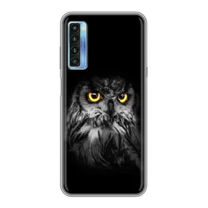 Чехлы с принтом СОВЫ для TCL 20L (Сова на чёрном)