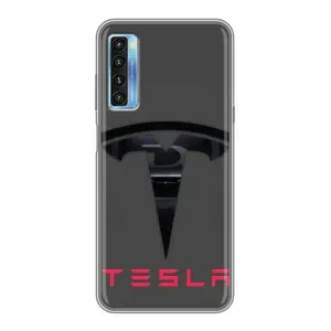 Силіконовий бампер з картинкою машини на TCL 20L (Logo TESLA)