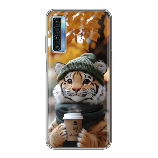 Чохол з малюнком «Тигр з кавою» для TCL 20L Чохол з малюнком «Тигр з кавою» для TCL 20L