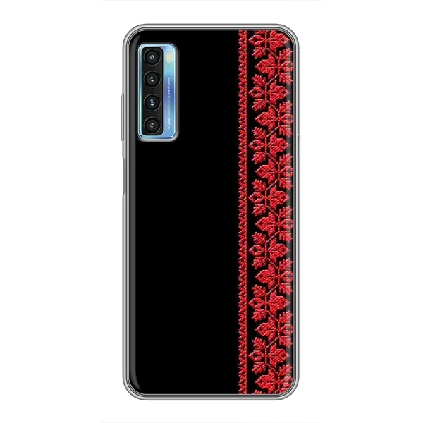 Чехол с рисунком «Вышиванка на черном» для TCL 20L Чехол с рисунком «Вышиванка на черном» для TCL 20L