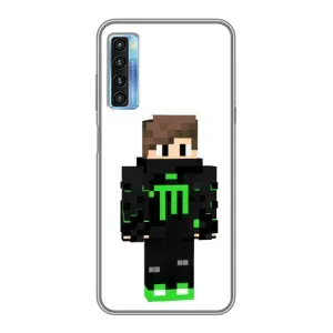 Чохли для TCL 20L (Персонажі МайнКрафт) (Зелений хлопчик)