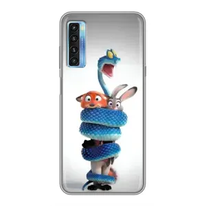 Силиконовый чехол с принтом Зоотрополіс для TCL 20L (Змея Зоо)