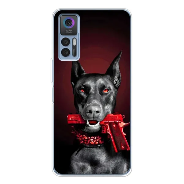 Чехол с рисунком «Доберман злой» для TCL 30 Plus Чехол с рисунком «Доберман злой» для TCL 30 Plus
