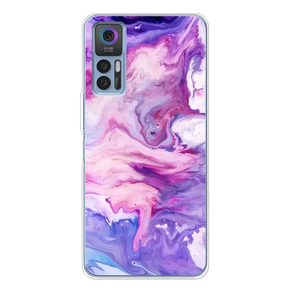 Чехол с рисунком «Фиолетовый мрамор» для TCL 30 Plus Чехол с рисунком «Фиолетовый мрамор» для TCL 30 Plus