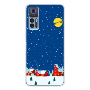 Силиконовый бампер на рождество для TCL 30 Plus (Город в снегу)