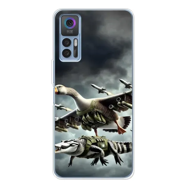 Чехол с рисунком «Гусини и крокодило» для TCL 30 Plus Чехол с рисунком «Гусини и крокодило» для TCL 30 Plus
