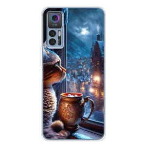 Чехлы на Новый Год TCL 30 Plus (Кот новогодний)