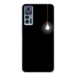 Чехол с картинками на черном фоне для TCL 30 Plus (Лампочка)