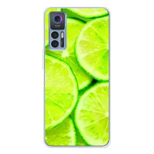 Чехол с изображением  вкусной еды для TCL 30 Plus (Лайм)