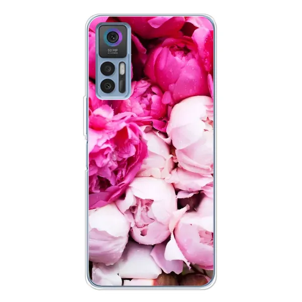 Чехол с рисунком «Пионы» для TCL 30 Plus Чехол с рисунком «Пионы» для TCL 30 Plus
