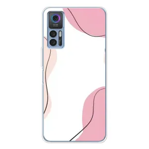 Чехол цветочный дизайн для TCL 30 Plus (Розовый фон)