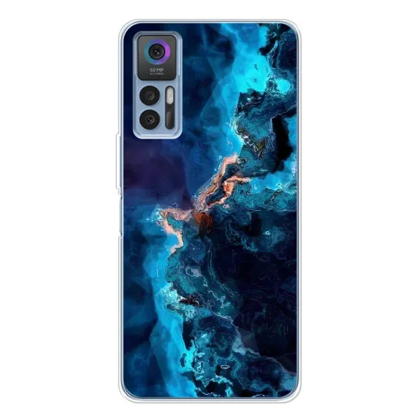 Чехол с рисунком «Синий мрамор» для TCL 30 Plus Чехол с рисунком «Синий мрамор» для TCL 30 Plus