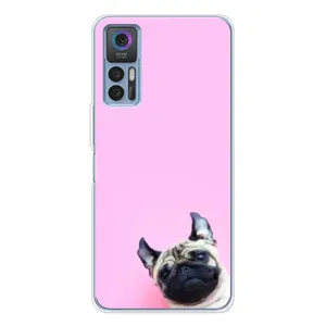 Бампер для TCL 30 Plus с картинкой "Песики" (Собака на розовом)