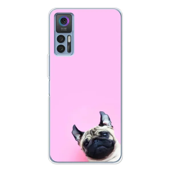 Чехол с рисунком «Собака на розовом» для TCL 30 Plus Чехол с рисунком «Собака на розовом» для TCL 30 Plus