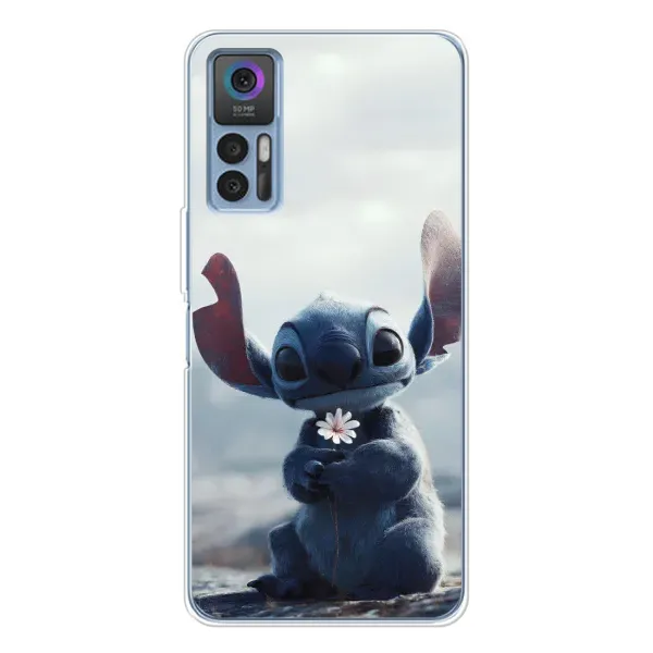 Чехол с рисунком «Стич с цветочком» для TCL 30 Plus Чехол с рисунком «Стич с цветочком» для TCL 30 Plus