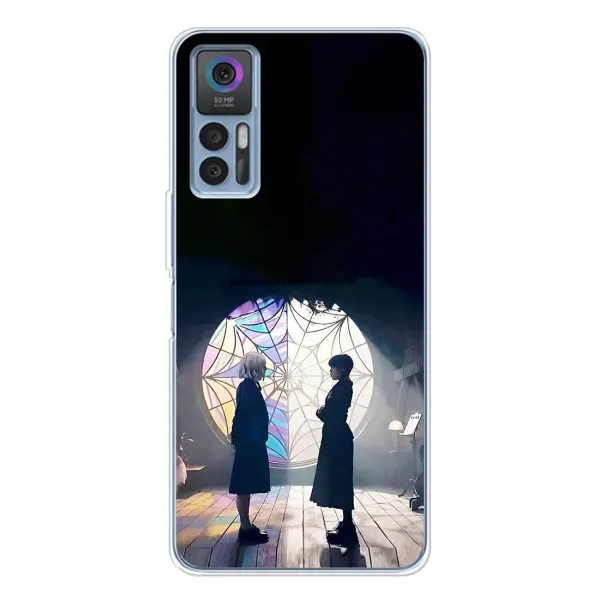 Чехол с рисунком «Уэнсдей и Энди» для TCL 30 Plus